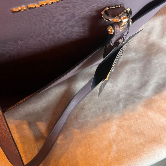 Big‎ Buddha Tote w/removeable Tassel Clutch NWT Mauve Lavender 15x13.5" Bag - Picture 4 of 12